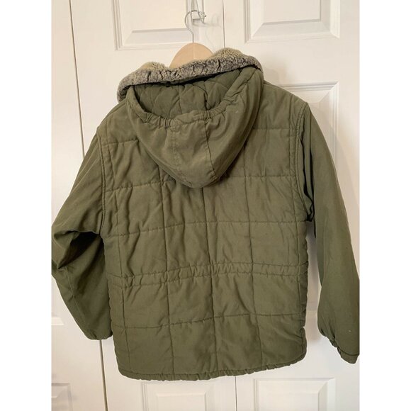 London Fog Jacket Women’s Sz L 14/16 Hooded Winter Jacket Insulated Green - Picture 7 of 7
